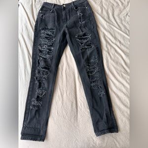 Missguided Black Chain Jeans